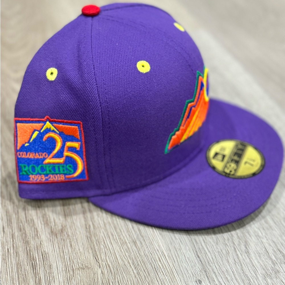 New Era 59FIFTY Colorado Rockies 25th Anniversary Fitted Cap Hat Size 7 1/4